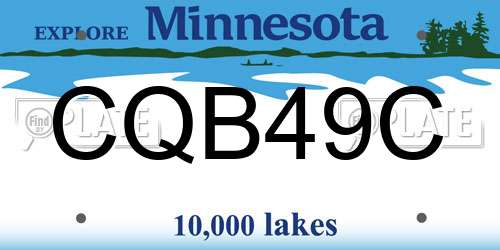 CQB49C Minnesota License Plate