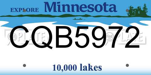 CQB5972 Minnesota License Plate
