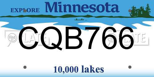 CQB766 Minnesota License Plate