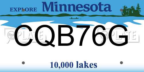 CQB76G Minnesota License Plate