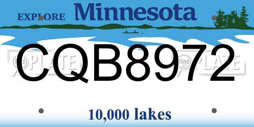 CQB8972 Minnesota License Plate