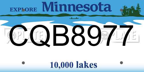 CQB8977 Minnesota License Plate