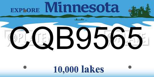 CQB9565 Minnesota License Plate