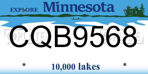 CQB9568 Minnesota License Plate