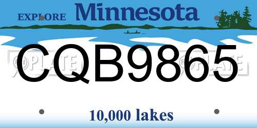 CQB9865 Minnesota License Plate