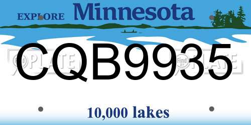 CQB9935 Minnesota License Plate