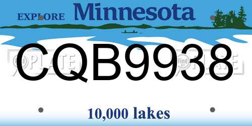 CQB9938 Minnesota License Plate