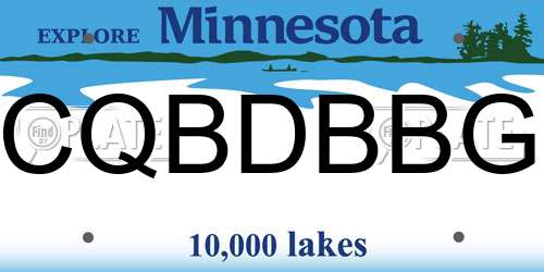 CQBDBBG Minnesota License Plate