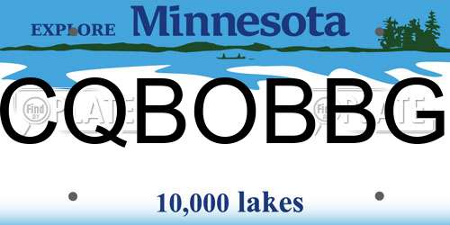 CQBOBBG Minnesota License Plate