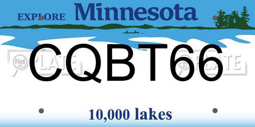 CQBT66 Minnesota License Plate