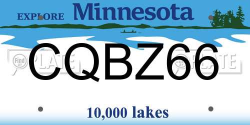 CQBZ66 Minnesota License Plate