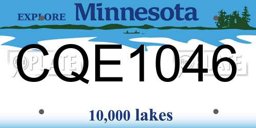 CQE1046 Minnesota License Plate