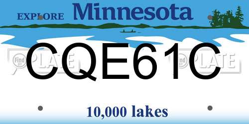 CQE61C Minnesota License Plate