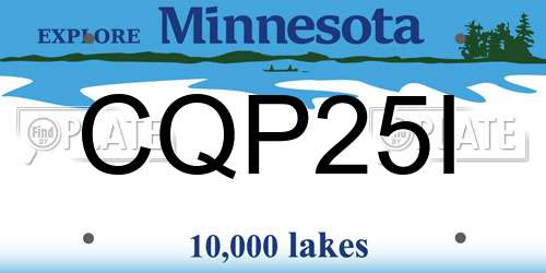 CQP25I Minnesota License Plate