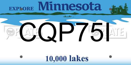 CQP75I Minnesota License Plate