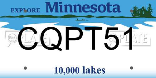 CQPT51 Minnesota License Plate