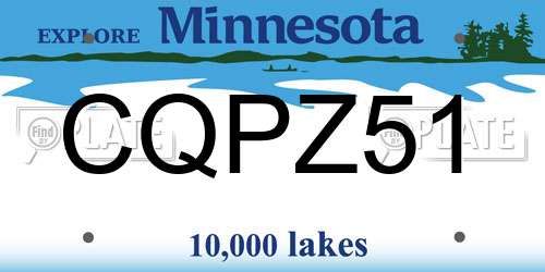 CQPZ51 Minnesota License Plate