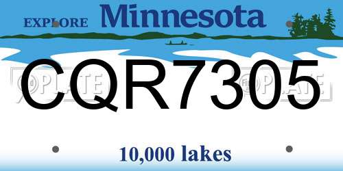 CQR7305 Minnesota License Plate