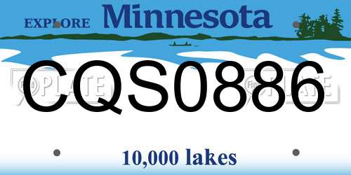 CQS0886 Minnesota License Plate
