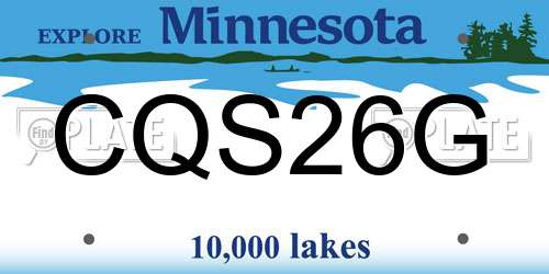 CQS26G Minnesota License Plate