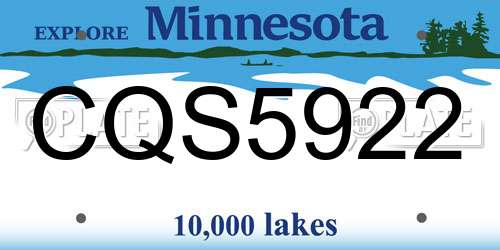 CQS5922 Minnesota License Plate