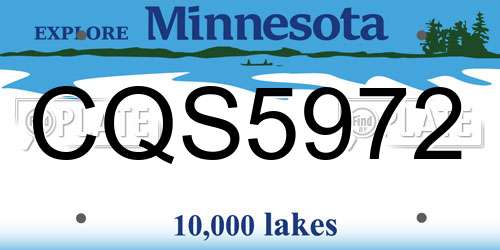 CQS5972 Minnesota License Plate