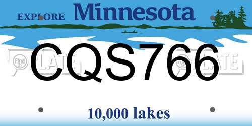 CQS766 Minnesota License Plate