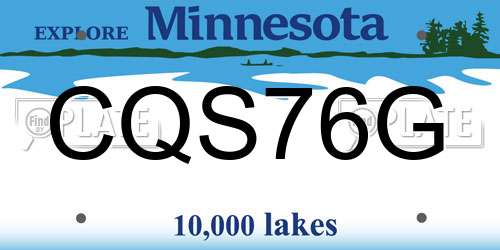 CQS76G Minnesota License Plate