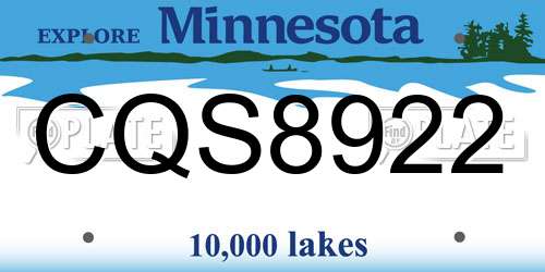 CQS8922 Minnesota License Plate
