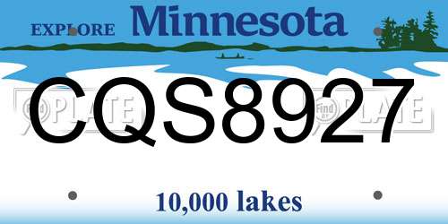 CQS8927 Minnesota License Plate