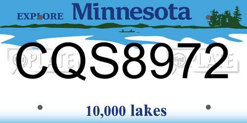 CQS8972 Minnesota License Plate