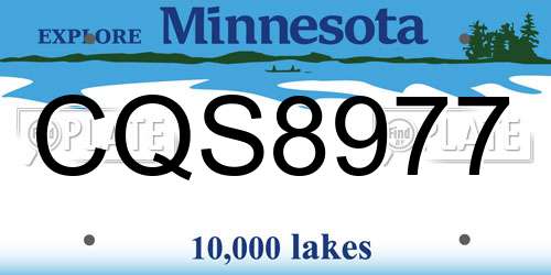 CQS8977 Minnesota License Plate