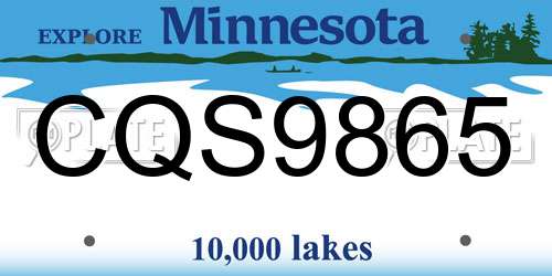 CQS9865 Minnesota License Plate