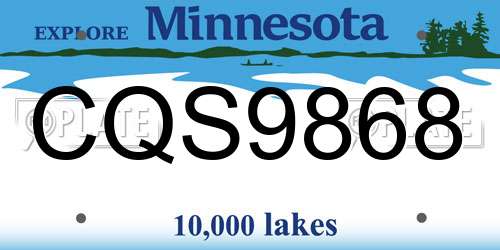 CQS9868 Minnesota License Plate