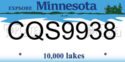CQS9938 Minnesota License Plate