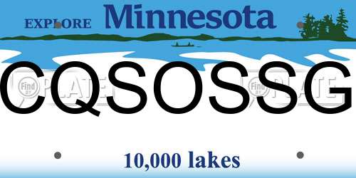 CQSOSSG Minnesota License Plate
