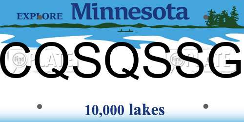 CQSQSSG Minnesota License Plate