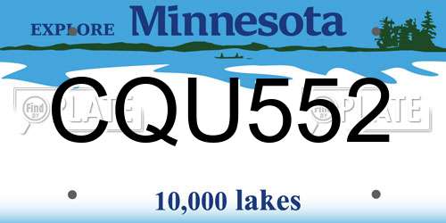 CQU552 Minnesota License Plate