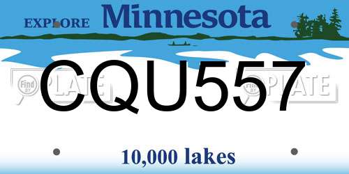 CQU557 Minnesota License Plate
