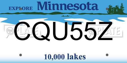 CQU55Z Minnesota License Plate