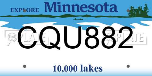 CQU882 Minnesota License Plate