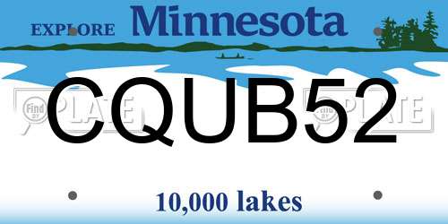 CQUB52 Minnesota License Plate