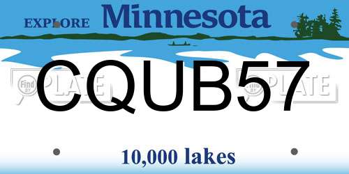 CQUB57 Minnesota License Plate