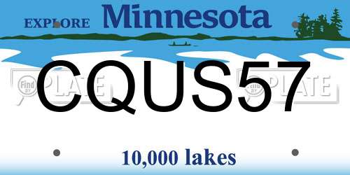 CQUS57 Minnesota License Plate