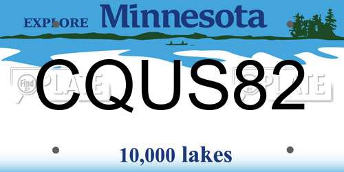 CQUS82 Minnesota License Plate