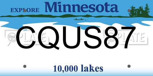 CQUS87 Minnesota License Plate