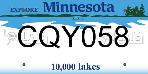 CQY058 Minnesota License Plate