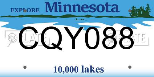 CQY088 Minnesota License Plate