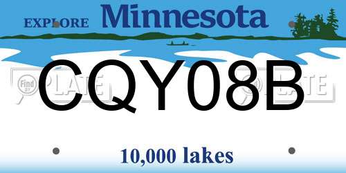 CQY08B Minnesota License Plate