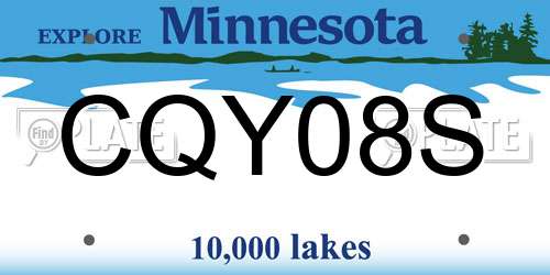 CQY08S Minnesota License Plate